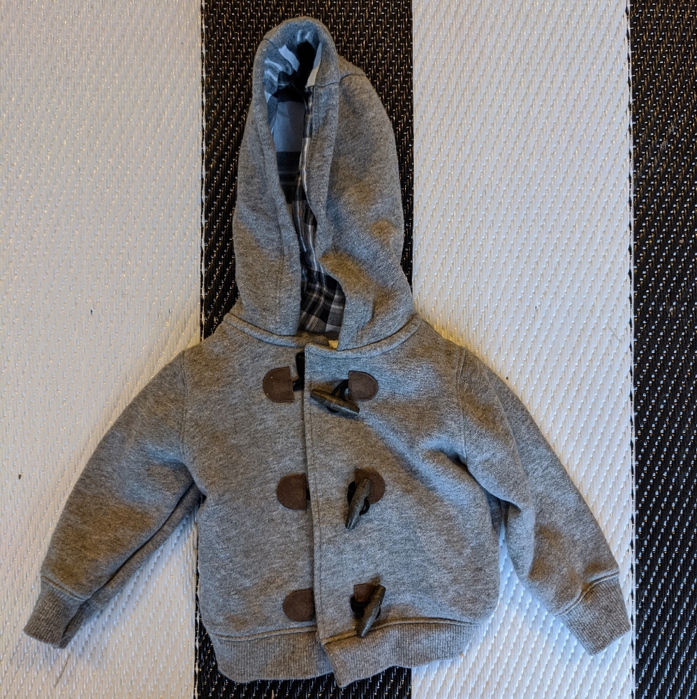 ❄️ Carter's 6 Months Gray Cotton Hoodie, Velcro